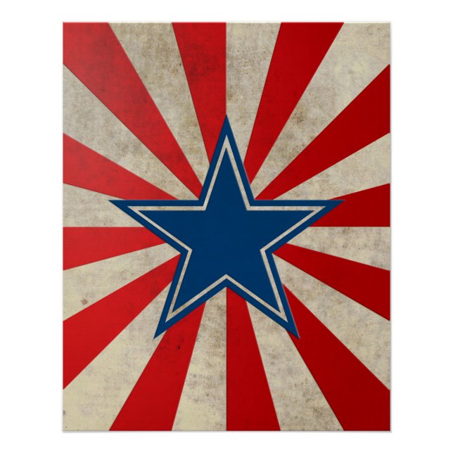 Póster Gloria de edad - Estrellas y rayas rojas, blancas  (Anverso)