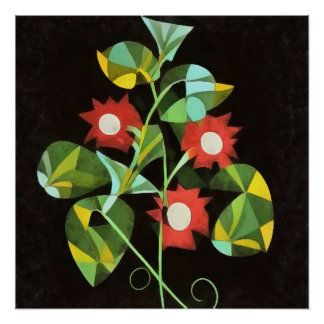 Póster Gloria futurista floral mañana arte abstracto