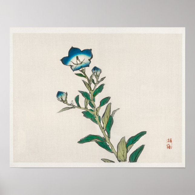 Póster Gloria matutina de Kōno Bairei (1844-1895) (Frente)