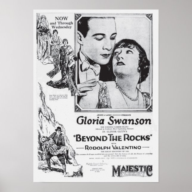Póster Gloria Swanson, poster de cine añejo de 1922 (Frente)