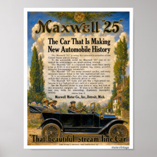 Póster glorioso ANUNCIO AUTOMÁTICO DE COLOR MAXWELL c1925