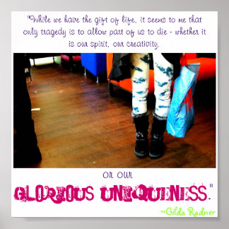 Póster Glorioso Poster de comillas de unicidad