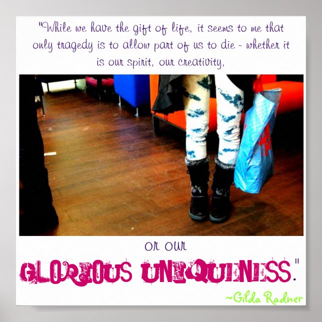 Póster Glorioso Poster de comillas de unicidad (Frente)