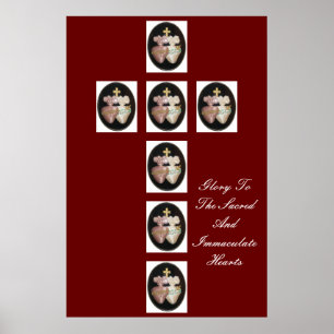 PÓSTER GLORY TO THE SACRED AND IMMACULATE HEARTS
