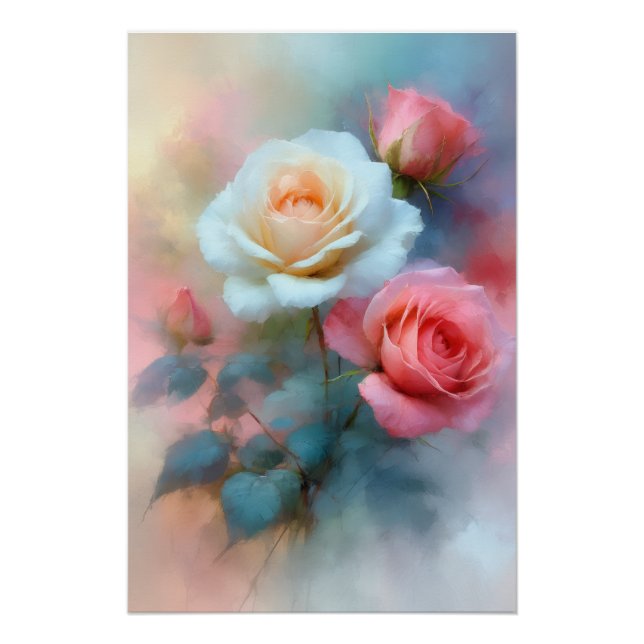 Póster Glosado Ramo de Rosas (Anverso)