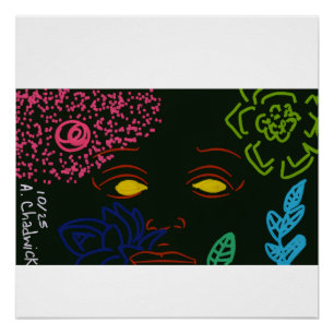 Poster Glosófico de flor facial