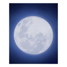 Poster Glossy Aura Azul Luna Completo