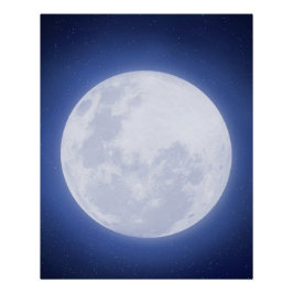 Poster Glossy Aura Azul Luna Completo