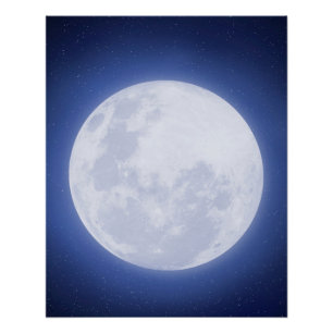 Poster Glossy Aura Azul Luna Completo