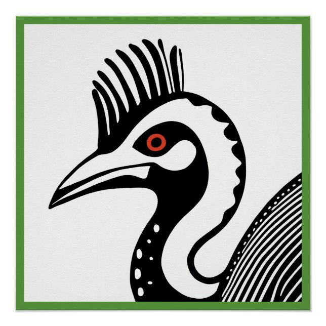 Poster Glossy Cassowary (Anverso)