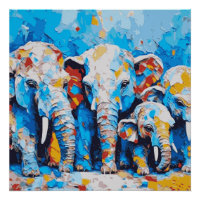 Poster Glossy Cute Elephant