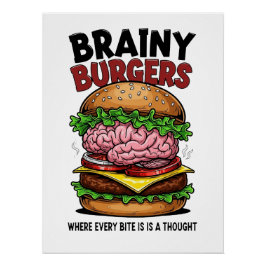 Póster Glossy de Brainy Burgers