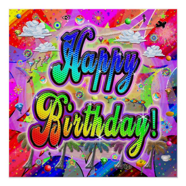 Poster Glossy de cumpleaños Vista Express (Anverso)