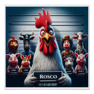 Poster Glossy de la línea de pollo