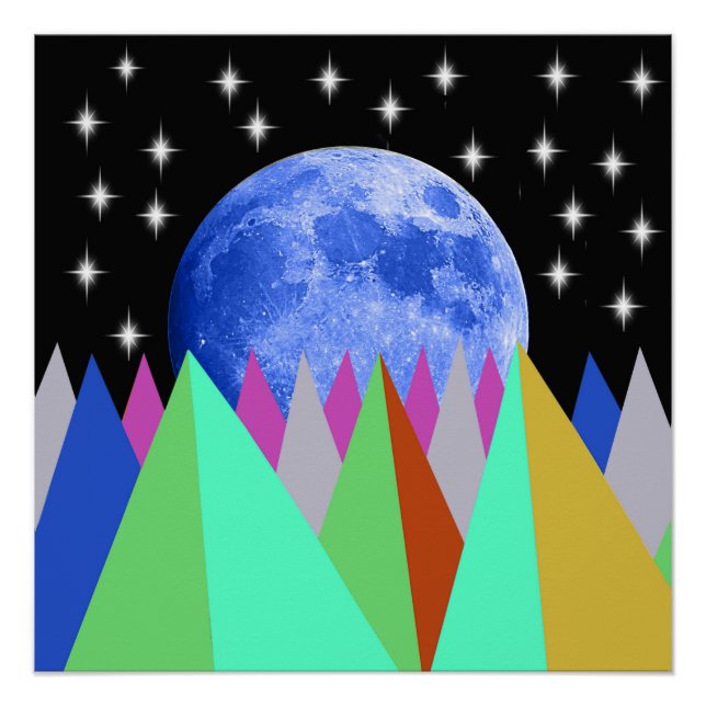 Poster Glossy de la luna azul (Anverso)
