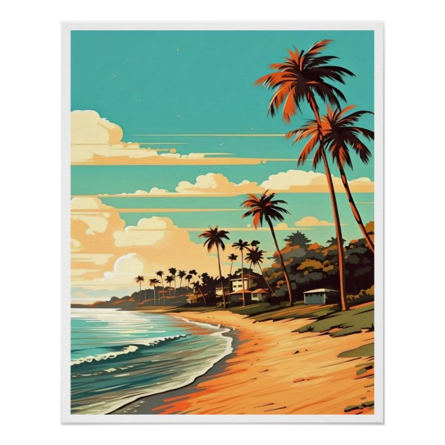 Poster Glossy de Playa Tropical (Anverso)
