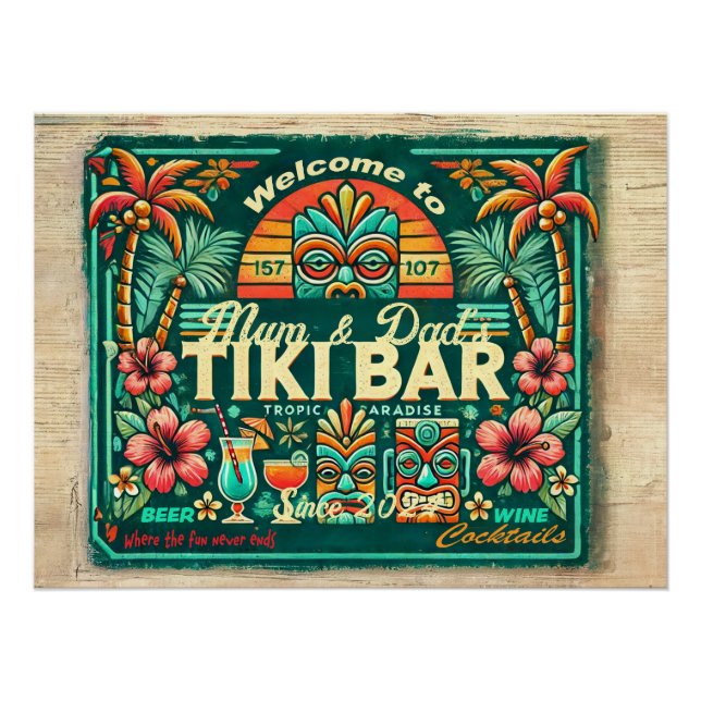 Poster Glossy de Tiki Bar (Anverso)