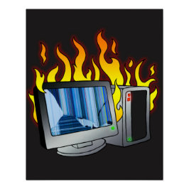 Poster Glossy de zazzle con incendio informático