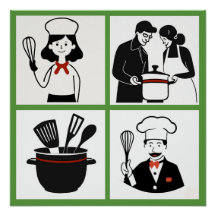 Poster Glossy del Cuarteto de Cocina