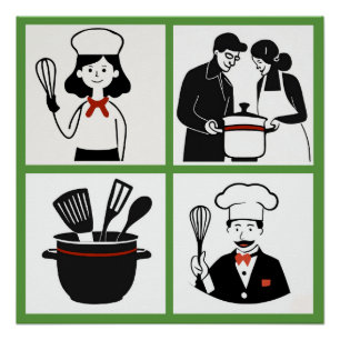 Poster Glossy del Cuarteto de Cocina