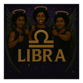 Poster Glossy Libra Black Angel Zodiac