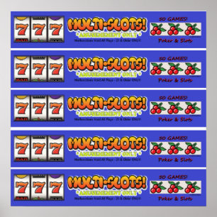 Póster Glossy Multi-Slots Bartop Slot Arcade Marquee