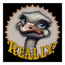 Poster Glossy realmente Ostrich