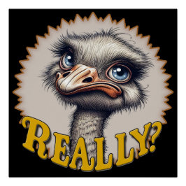 Poster Glossy realmente Ostrich