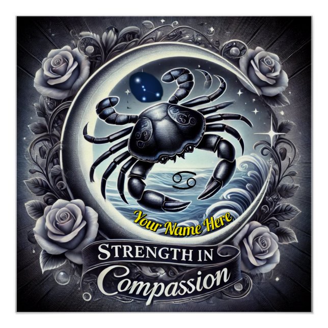 Poster Glossy "Strength in Compasión" del cáncer (Anverso)