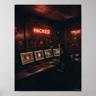 Póster Glow de Operaciones de Seguridad de Mediano