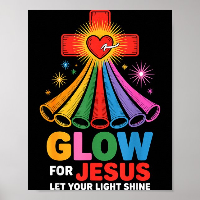 Póster Glow For Jesus Christian Faith  (Frente)