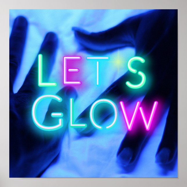Póster GLOW Neon Psychedelic Festival Fiesta Rave (Frente)