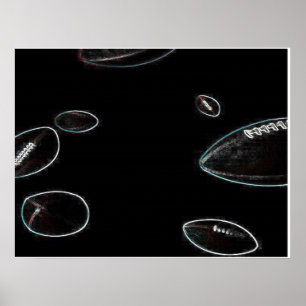 Póster Glowing Effect Football Poster