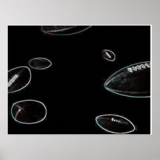 Póster Glowing Effect Football Poster
