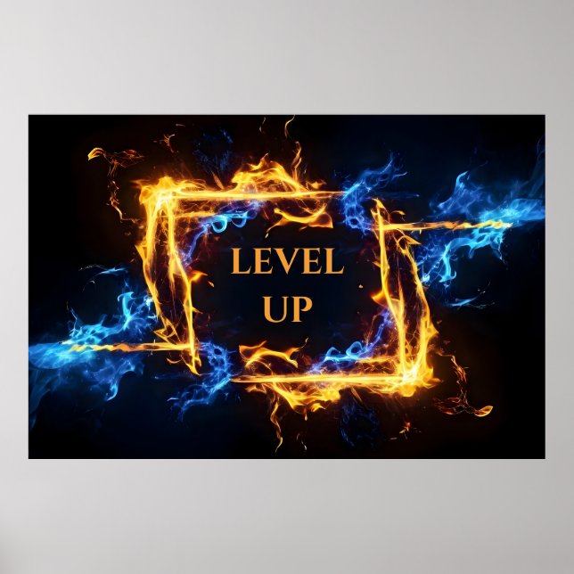 Póster Glowing Magic Fire Portal Elemental Flame Border (Frente)