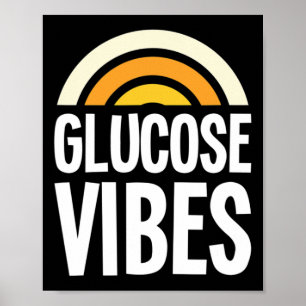 Póster Glucosa Vibes Diabetes Apoyo a la Concienciación