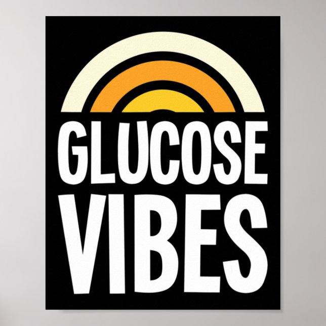 Póster Glucosa Vibes Diabetes Apoyo a la Concienciación (Frente)