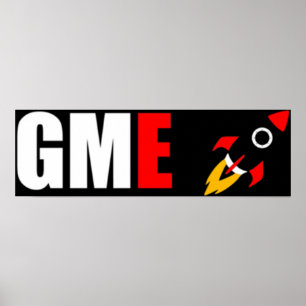 Póster GME Gamestop A La Emoji Del Cohete De La Luna