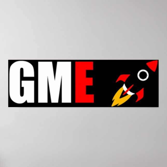 Póster GME Gamestop A La Emoji Del Cohete De La Luna (Frente)