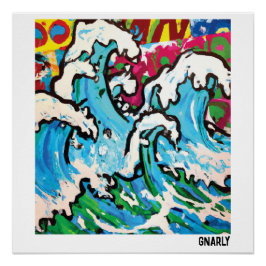 Póster Gnarly Surf Art