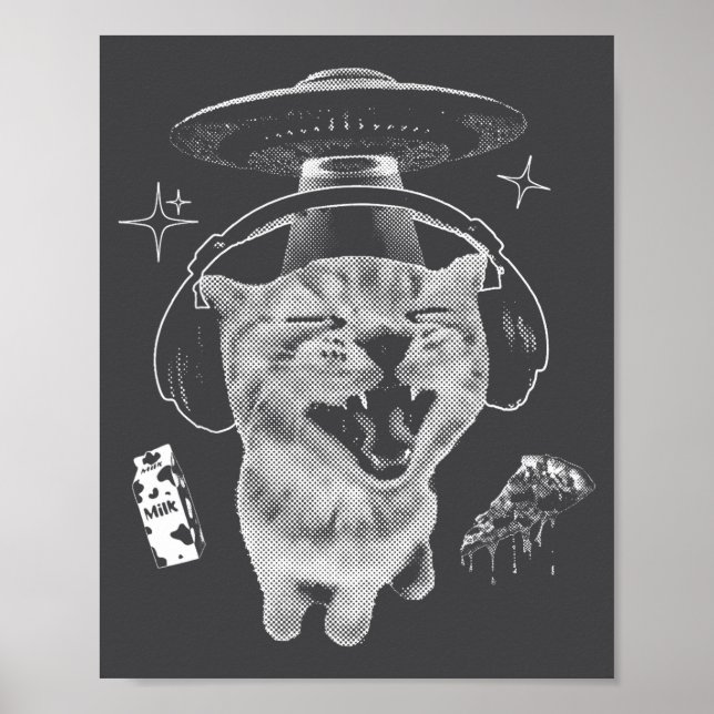 Póster Gnarp Cat Silly Alien Cat Meme Brainrot Funny Meme (Frente)