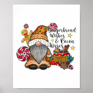 Póster Gnome Christma, Deseos De Pan De Gingerol Y Besos 