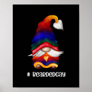 Póster Gnome Corazón Arcoíris Hombres Con Barba BeardedGa