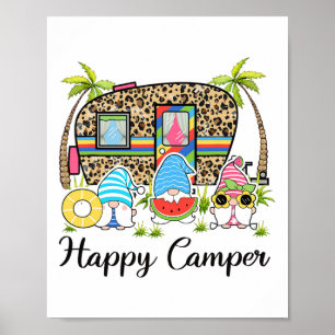 Póster Gnome de Camping de Leopardo Rv Campista Feliz Ver