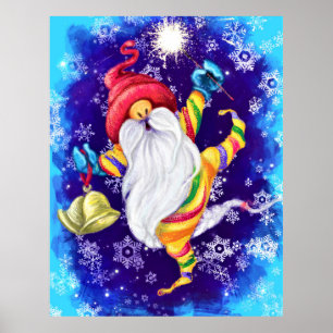 Póster Gnome de navidades con el Poster de las campanas -