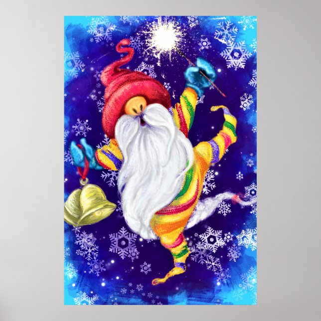 Póster Gnome de navidades con el Poster de las campanas - (Frente)