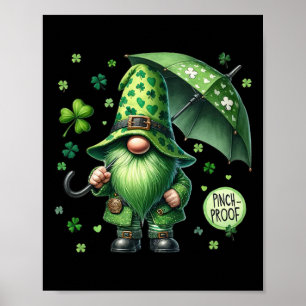 Póster Gnome del Día De St Patricks Con Barba Verde Graci