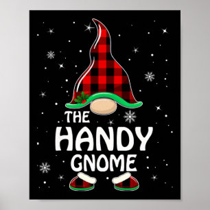 Póster Gnome Handy Buffalo Plaid Matemático Christma