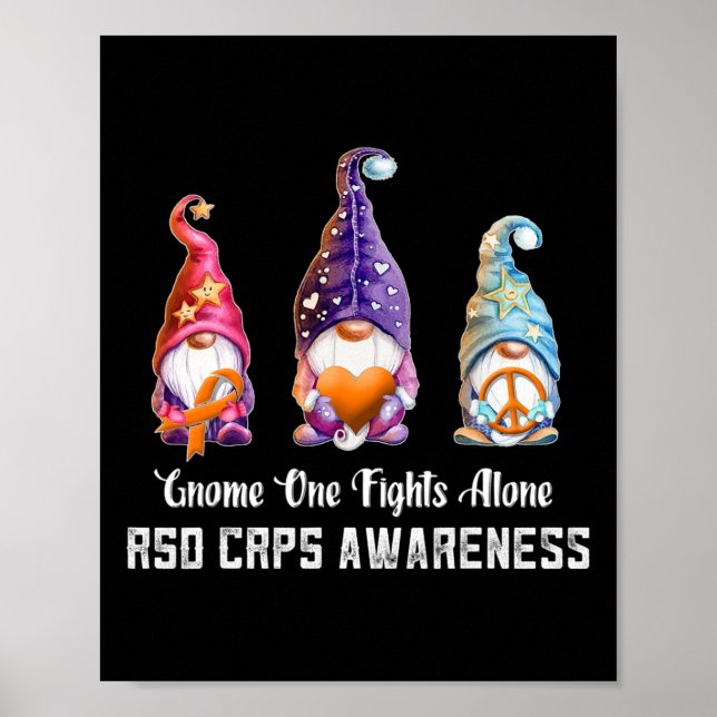 Póster Gnome Nadie lucha contra la conciencia de RSD CRPS (Frente)