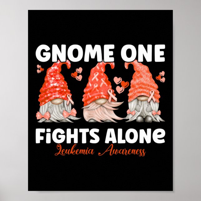 Póster Gnome One lucha solo contra la leucemia Naranja Co (Frente)